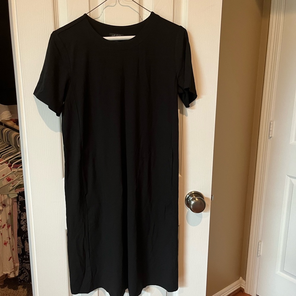 J. Jill Elegant Black Midi Dress with Pockets